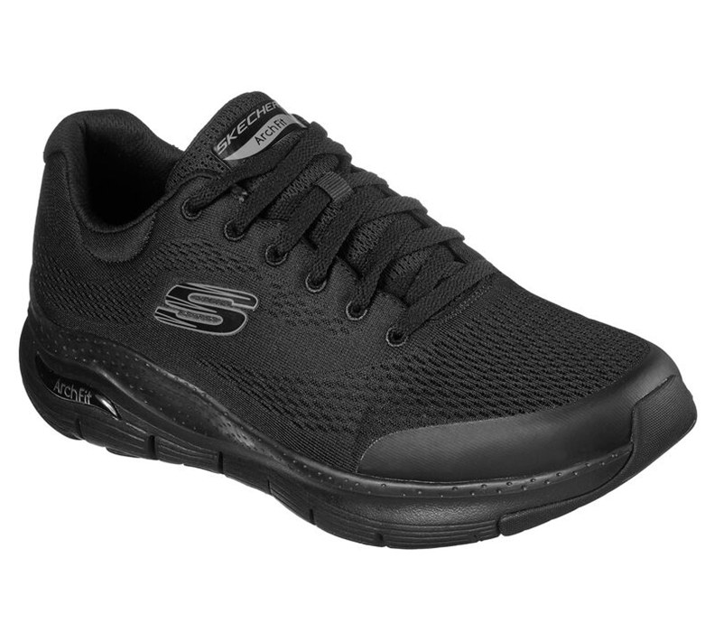Skechers Herr Svarta Snörskor - Arch Fit - Sverige (RWXGM-7961)